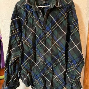 Ralph Lauren Polo Jeans Plaid Shirt - Green and Blue